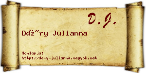 Déry Julianna névjegykártya